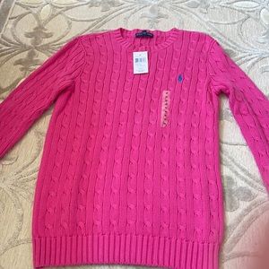 Ralph Lauren pink cable know sweater
